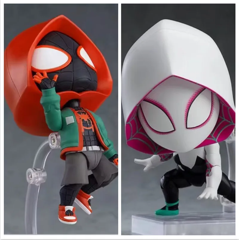 

Q version clay man spider man hand operated Miles Gwen hand operated movable face changing animation hand operated anime cool
