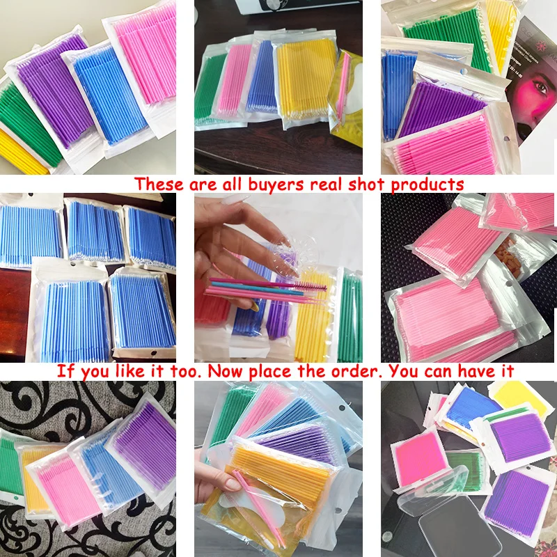 500 unidades/lote de aplicadores desechables, microcepillos para extensión de pestañas, cepillos de limpieza de pestañas, varillas de cepillo para labios, herramientas de maquillaje
