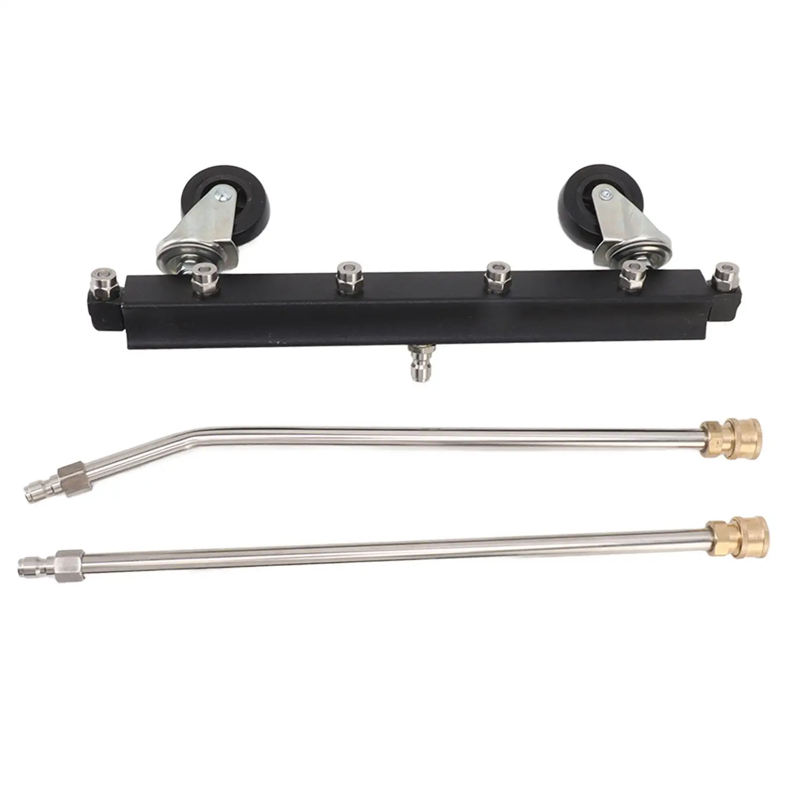 

Under Car Water Broom with Swivel Wheels Quick Connect Undercarriage Cleaner and Extension Wands for swimming Pool Maintenance