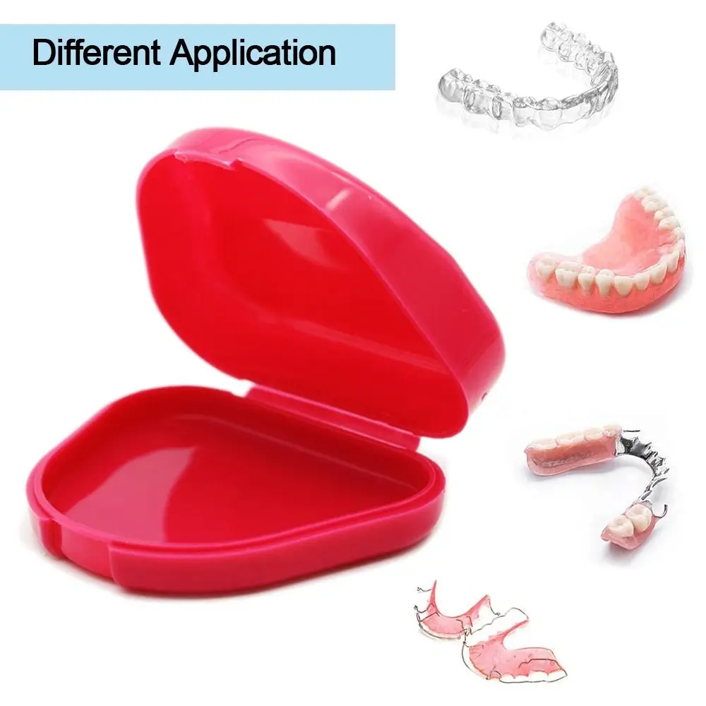 Portable Denture Tray Box Dental Orthodontic Braces Retainer Case Dental Denture Box False Teeth Protective Case