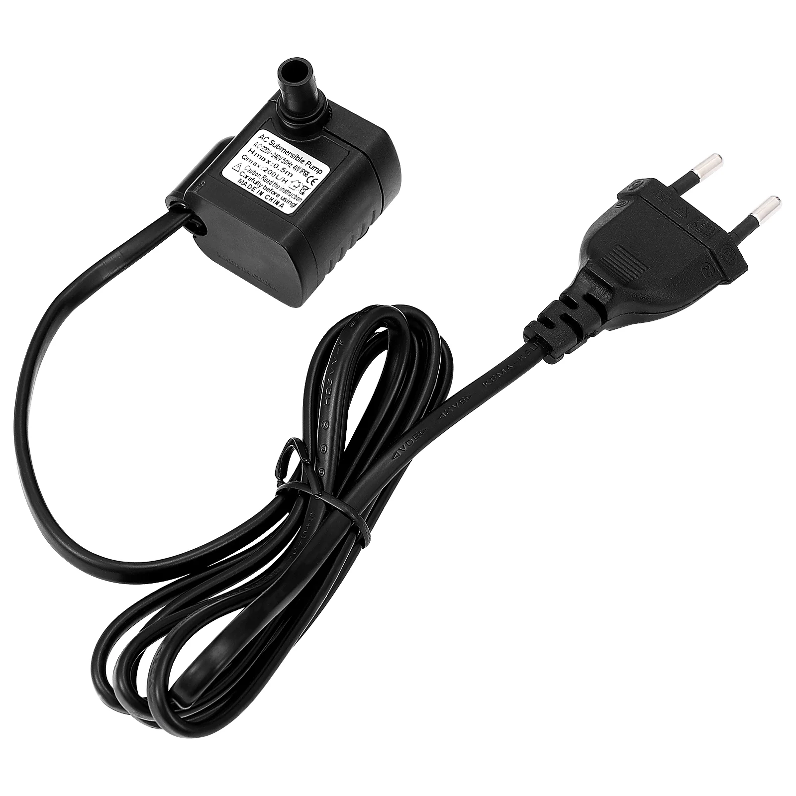 UEETEK Aquarium-Brunnenpumpe, AC 220 V, 220 l/h, 4 W, Tauchwasserpumpe, Aquarium, Teichwasserpumpe mit (schwarz)