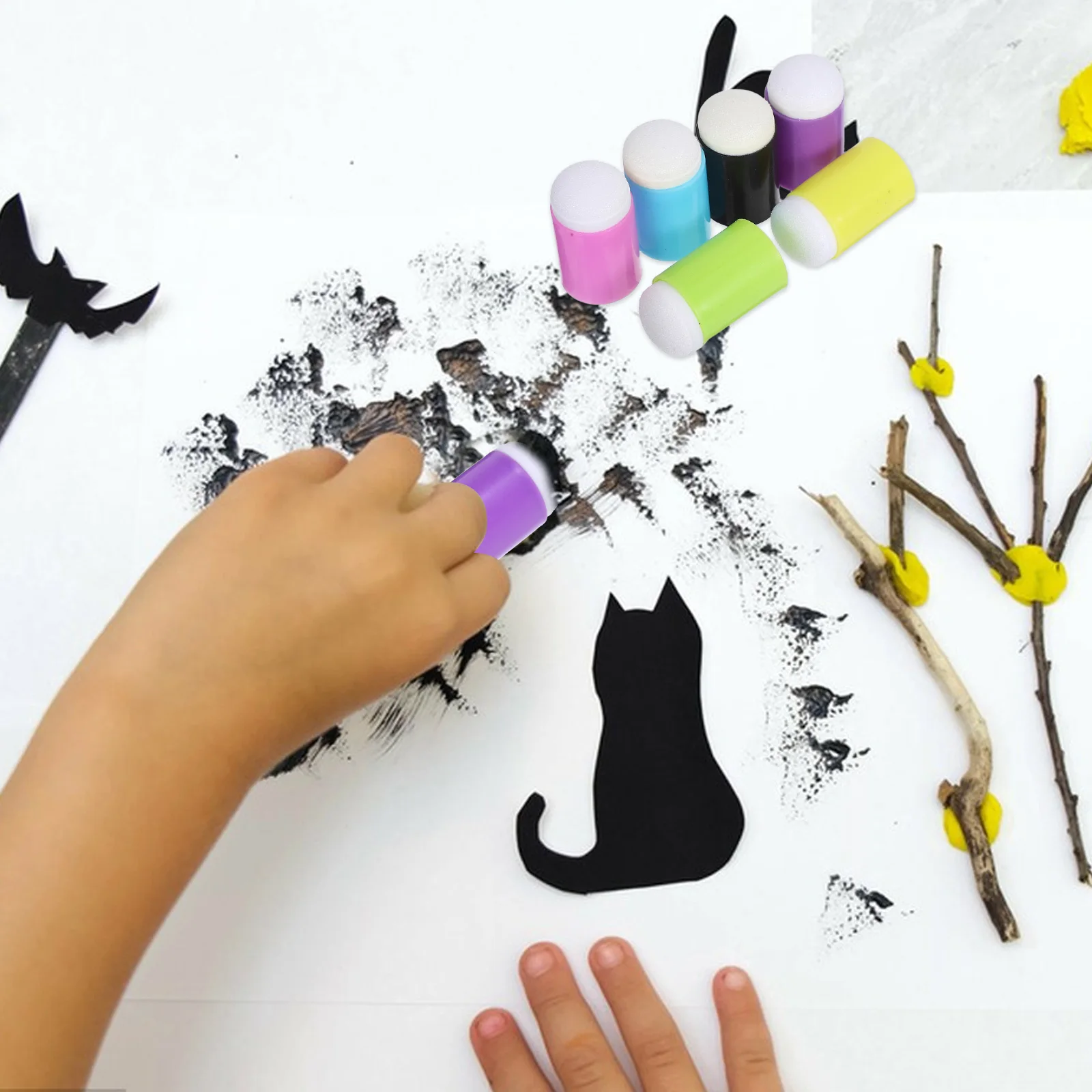 

30 Pcs Sponges Finger Drawing DIY Ink Painting Tools Handbook Crafting Face Daubers