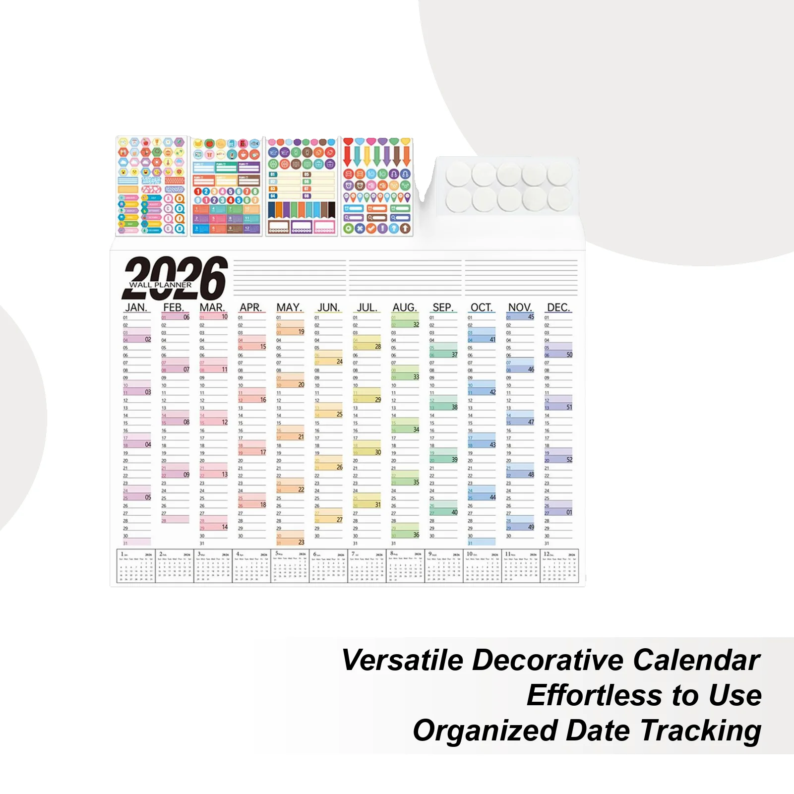 

Настенный планировщик, большой ежегодный планировщик диаграмм 2026, большой настенный календарь для детей, школы, колледжа, офиса, дома, кухни, классной комнаты, учителя