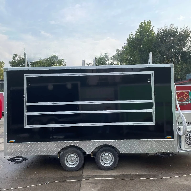 Customized Multifunctional Fast Food Truck Mobile Coffee Ice Cream Food Cart Durable Catering Trailer With Kitchen Facilities