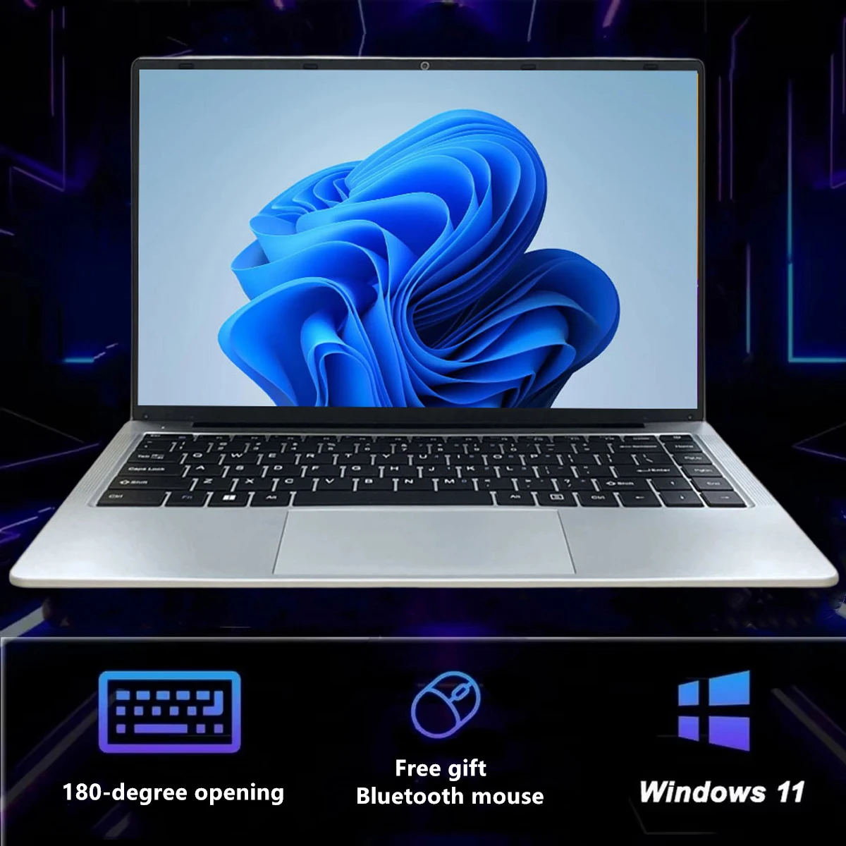 هدية مجانية ماوس للأطفال 14.1 بوصة كمبيوتر محمول Intel 4 Core مع 128GB/256GB/512GB/1TB SSD Windows 11 Pro دفتر محمول للطلاب #1