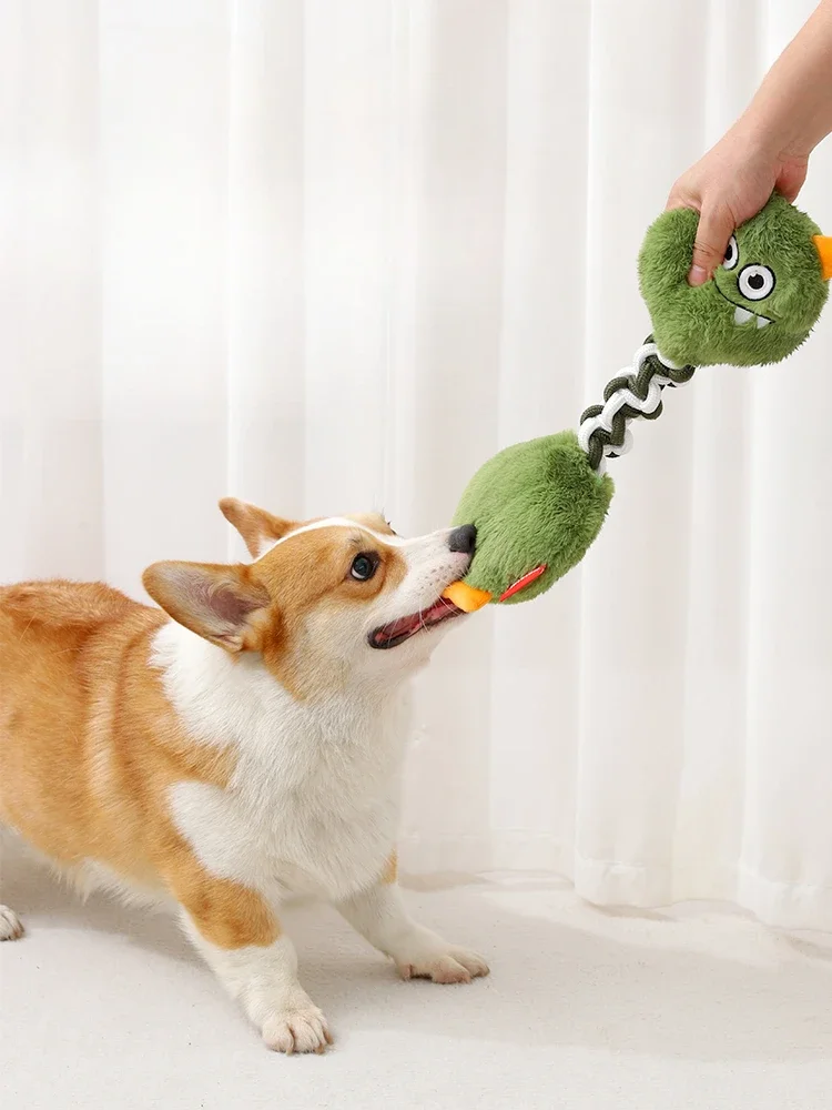 

Dog Toy Bite-Resistant Cord Teether Knot Puppy Sound Relieving Stuffy Cute Puppy Pet Toy