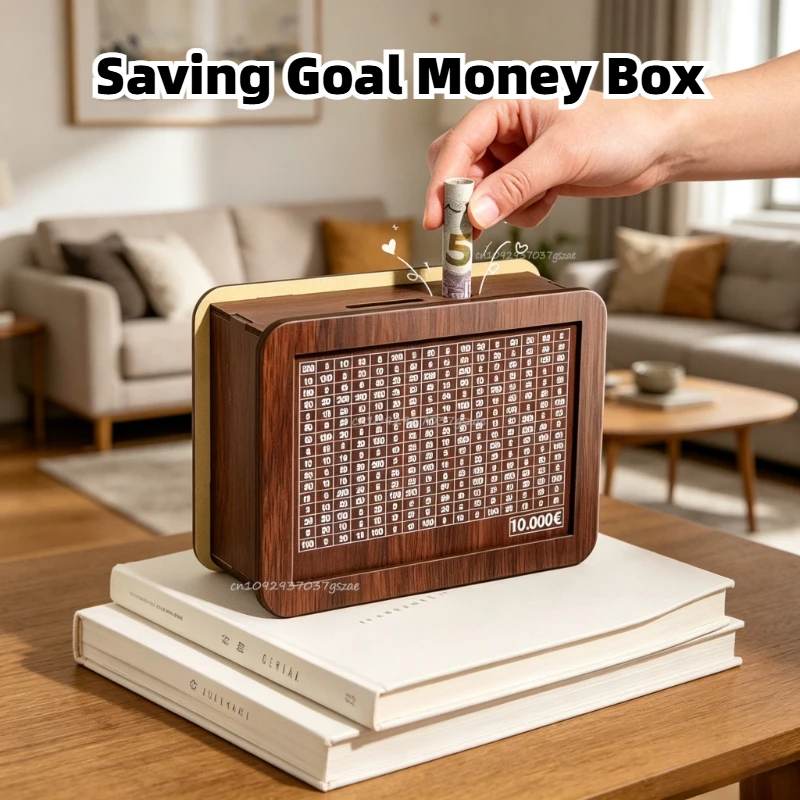 Kids Toys Drawers - Saving Goal Wooden Money Bank Savings
