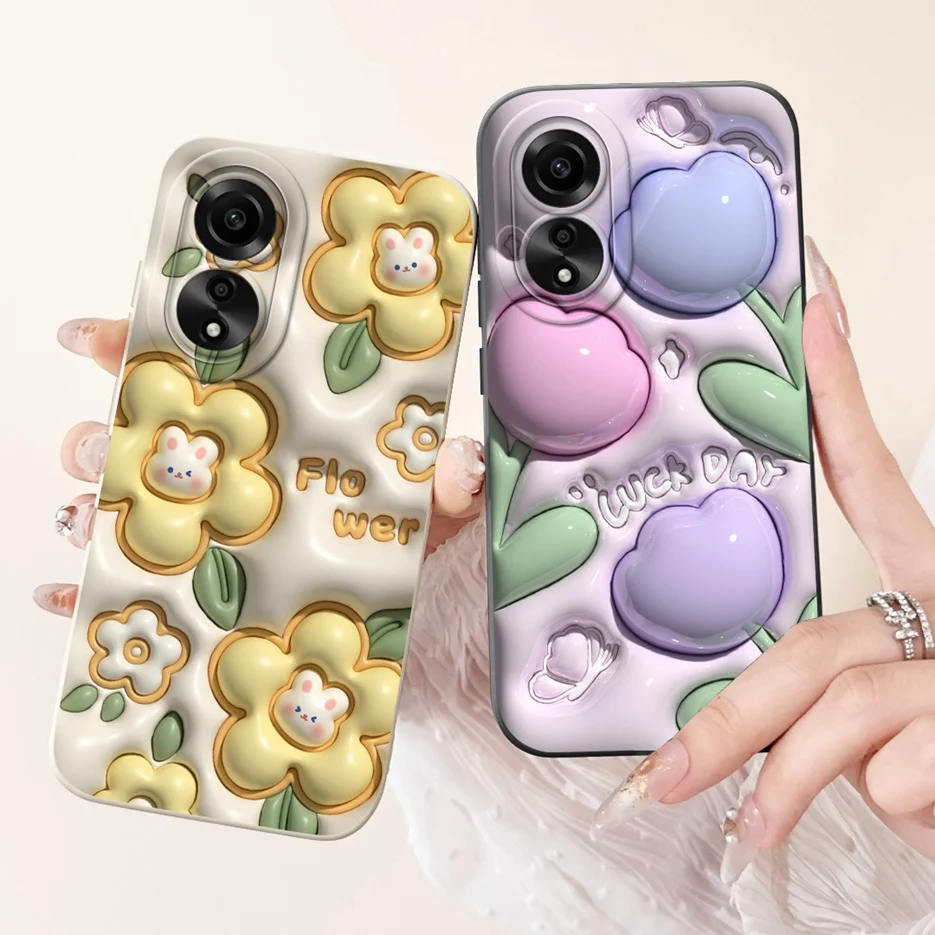 For Oppo A78 4G Case CPH2565 Stylish Candy Painted Cover Shockproof Soft Silicone Phone Case For Oppo A78 A 78 OppoA78 4G Fundas