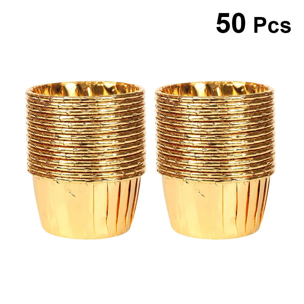 50Pcs Vibrant Disposable Paper Dessert Cups Food-Safe Oil-Proof Mini Cake Liners for Wedding Bridal Shower Tea Party Bakery
