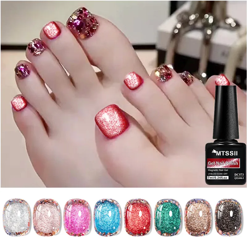 Super Shiny Cat Magnetic Gel Nail Polish Red Glitter Magnetic Gel Semi Permanent Soak Off UV Gel Varnish For Christmas Nails Art