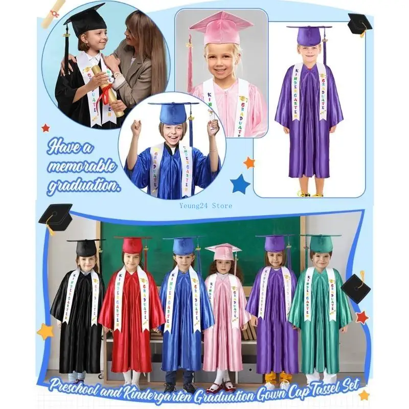 P8DB étole remise diplôme maternelle en Satin pour enfants, étole d'honneur pour étudiants