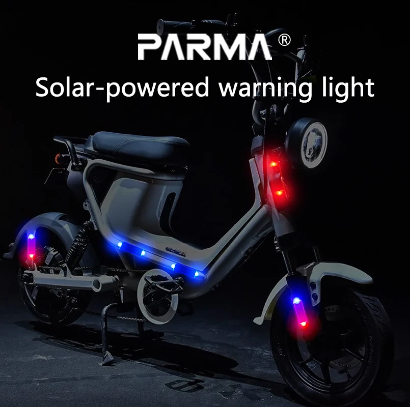Car solar anti-theft light, warning light, anti-rear-end collision, wire-free grille breathing strobe light