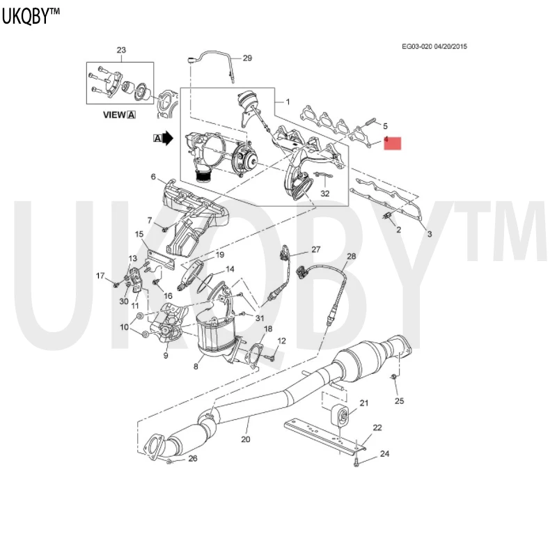 Exhaust manifold gasket interface pad 55355619