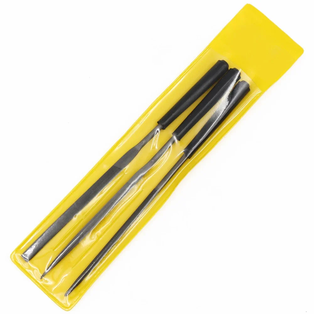 Limes diamantées en plastique non aldé, outils à main, facile à utiliser, argent et triangle noir, plastique pratique, 3 pièces