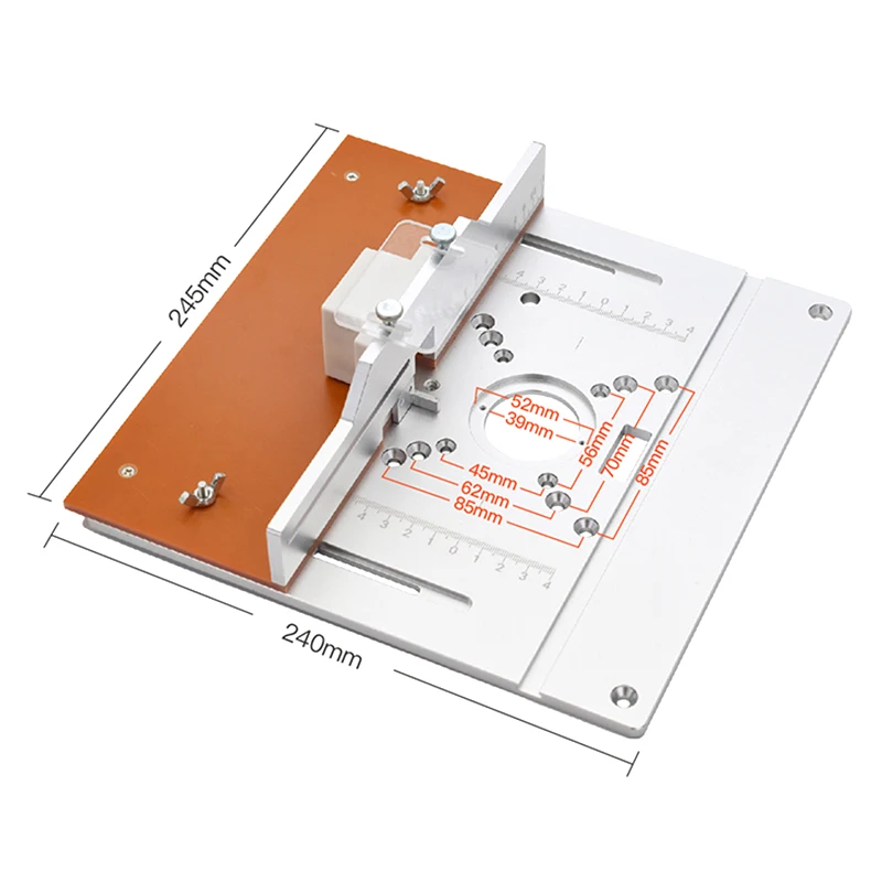 Aluminium Router Table Insert Plate Electric Wood Milling Flip Board with Miter Gauge Guide Set Table Saw Woodworking Workbench