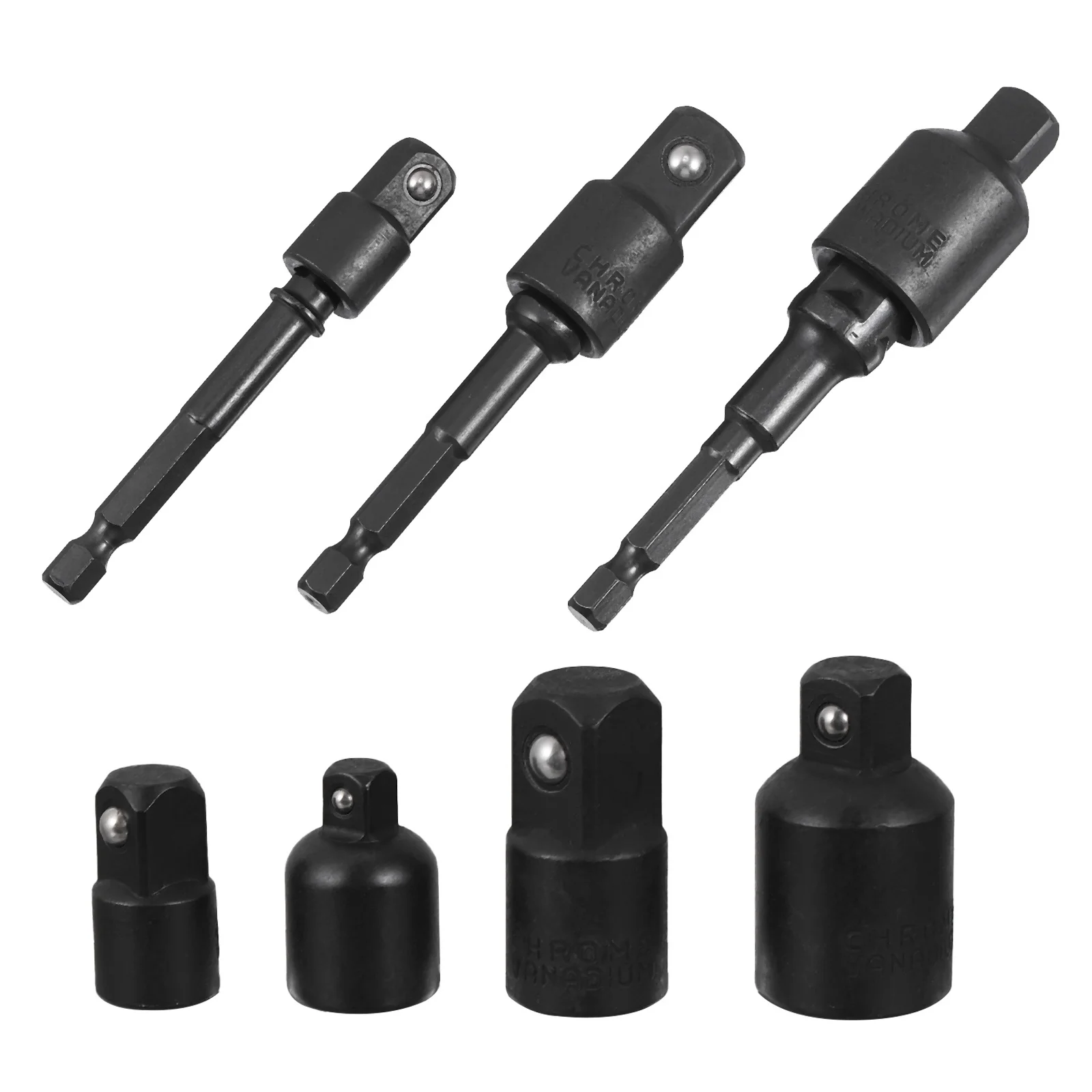 7 Uds 1/4 3/8 1/2 pulgadas llave de tubo juego de tuercas adaptador para taladro inalámbrico accesorios de conversión de acero herramienta de mano