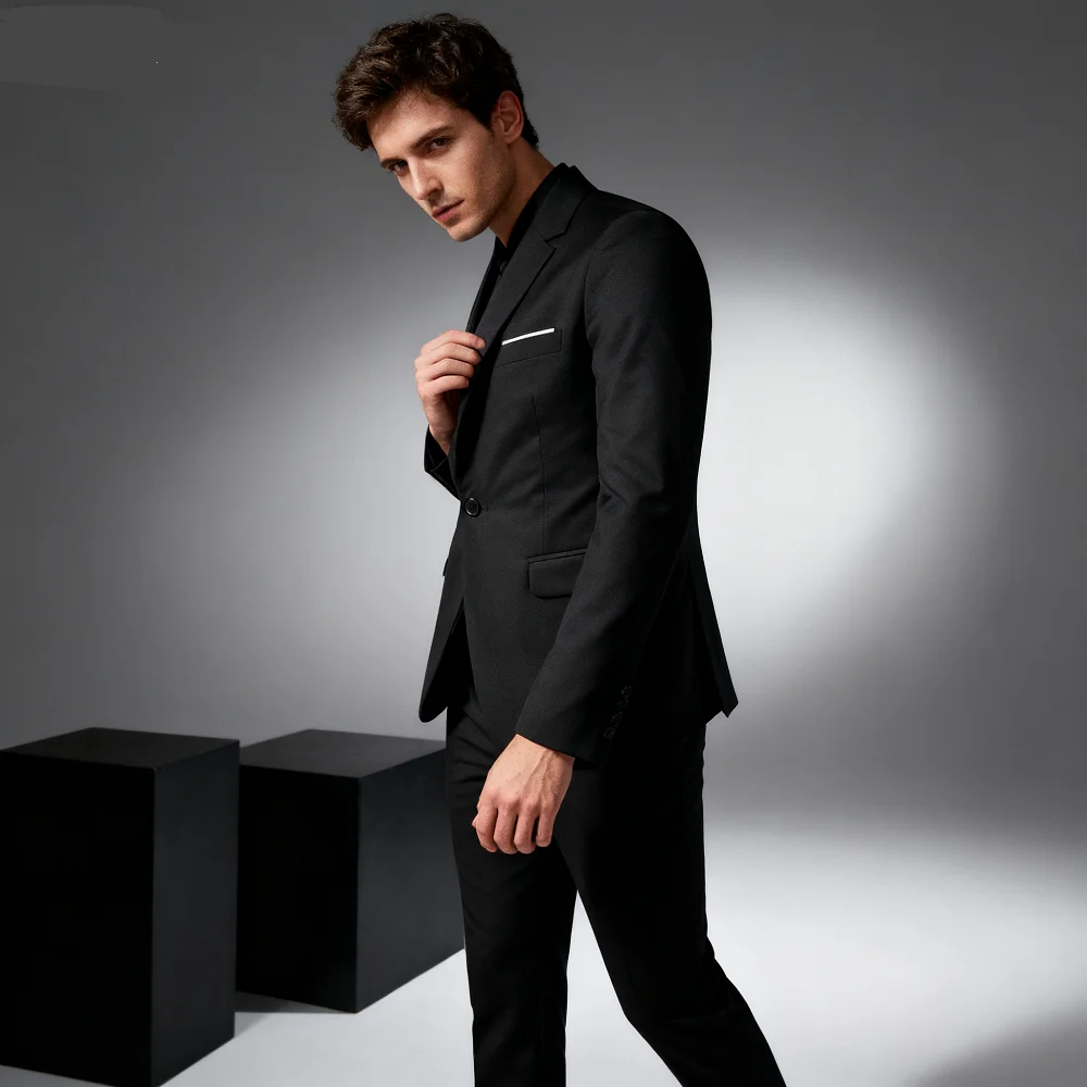 

3 Piece Slim Fit Men's Tuxedo Suit Double Breasted Blazer Vest And Pants Set For Wedding Groom Business Party