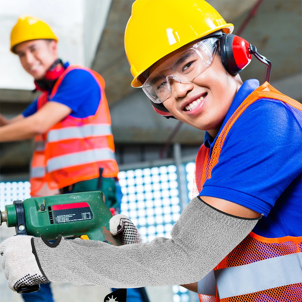

2pcs Cut Resistant Arm Sleeve Protective Sleeve With Thumb Hole Work Gear Forearm Guard Gardening Welding Construction