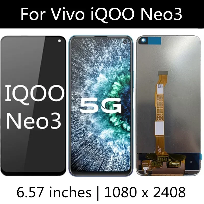 For vivo iQOO Neo3 5G V1981A LCD Display Touch Screen Assembly Replacement For VIVO IQOO ENO 3  LCD