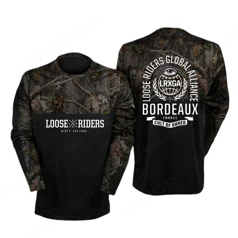 2023 Men\'s lrga Long sleeve motorcycle Trail Riding Jersey MX mountain bike Loose rider shirt Endurance race cycling tracksuit