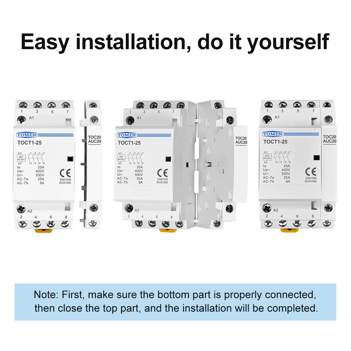 TOMZN O+F Auxiliary Contactor for TOCT1 househould AC contactor 2NO or 1NO 1NC