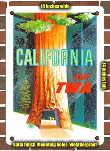 METAL SIGN - 1953 California Fly World Airlines - 10x14 Inches