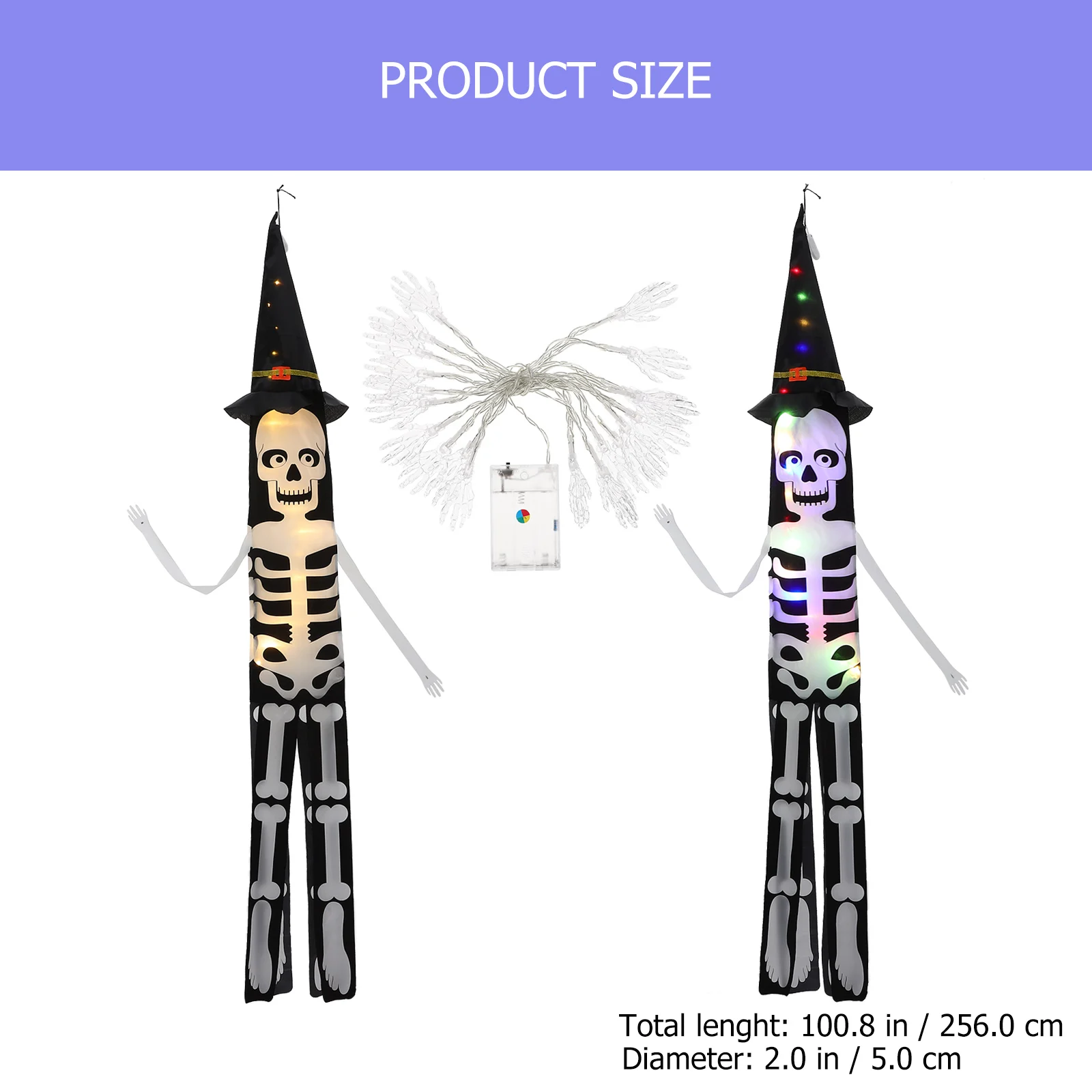 3pcs Halloween Windsock Decorations Outdoor Garden Hanging Yard Party Ghost Windsock Spooky Holiday Ghosts Decor