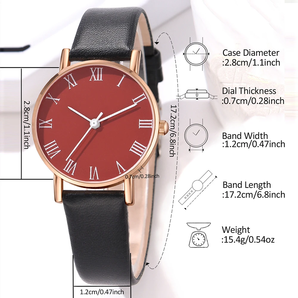 1PCS GAIETY Couple Minimalist Style Red Dial Watch Casual Fashion Quartz Watch Is The Perfect Gift For Her (No Box)