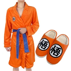 Anime Son Goku Cosplay accappatoio pigiama inverno tenere in caldo morbido accappatoio di flanella per donna uomo