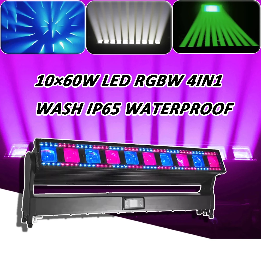 

Новый светодиодный RGBW Pixel Zoom 10X60W сценический светильник 4 в 1, водонепроницаемый подвижный линейный матричный светильник с эффектом мытья для DJ Disco Party
