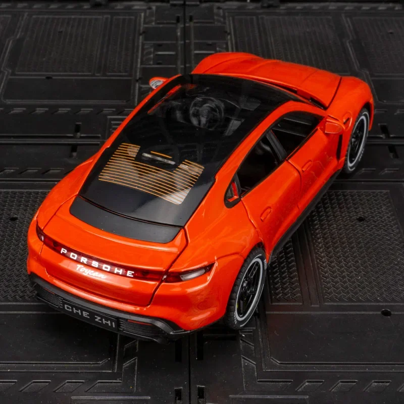 1:32 Porsche Taycan Alloy Sports Car Diecast Model Sound And Light Pull Back Toy Trendy Display Ornament Present For Children