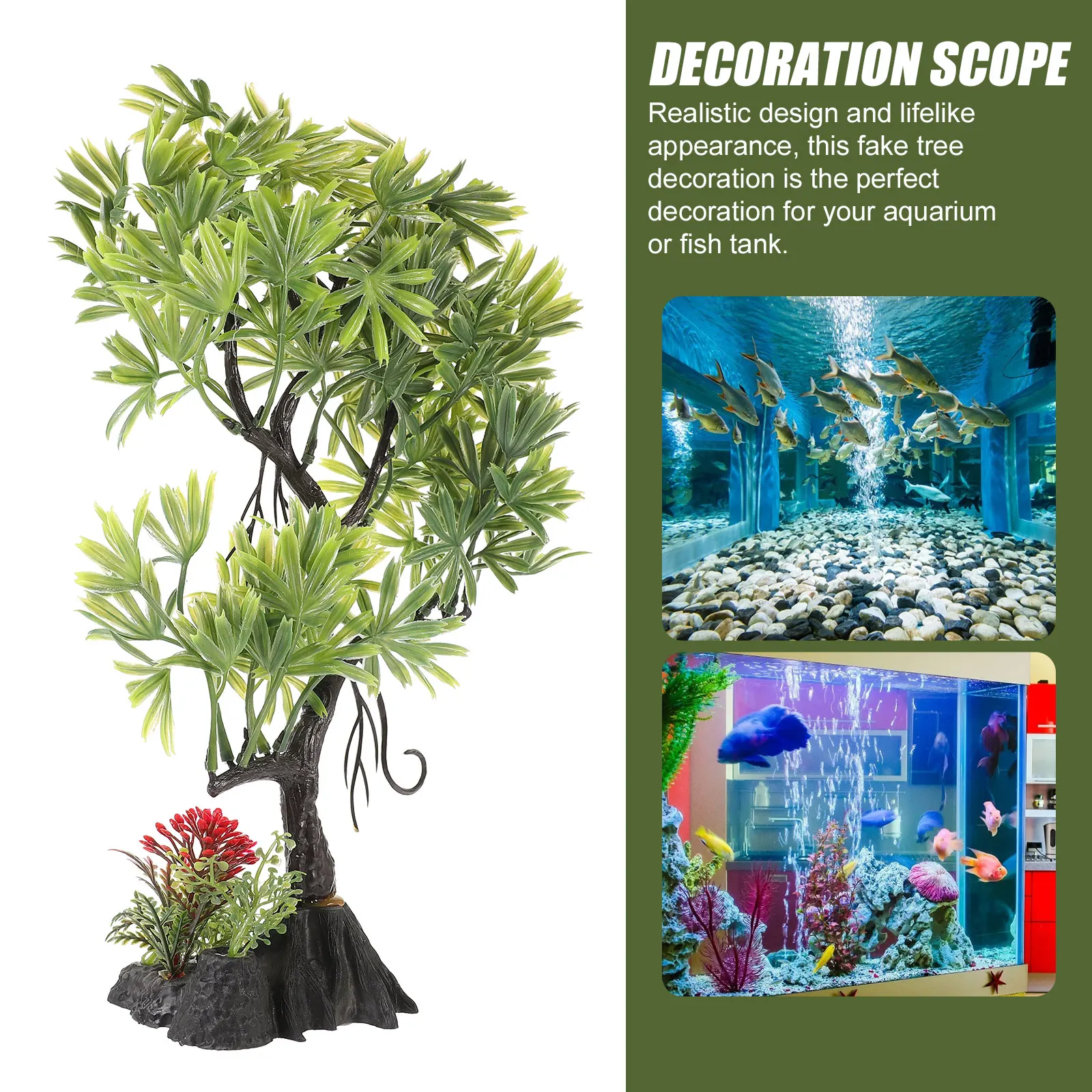 

Simulated Big Tree Fish Tank Decoration Plastic Aquarium Plants Artificial Bonsai