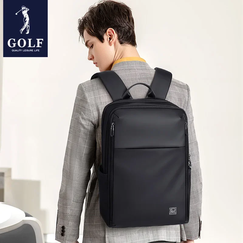 GOLF 15.6 Inch Laptop Backpack Men Waterproof Business Backpacks Black Commuting Computer Bags Large Capacity Oxford Travel Bag