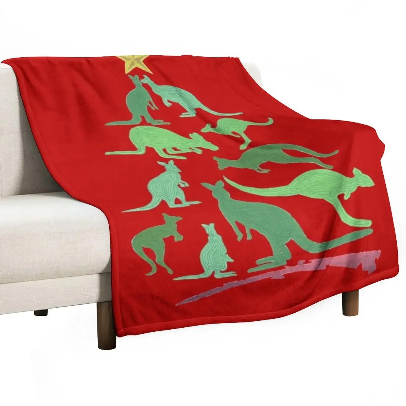 

Kangaroo Christmas Throw Blanket Sofa Quilt For Sofa Thin Blankets