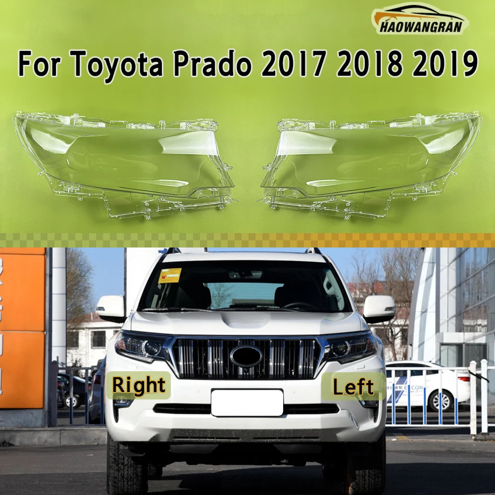 

Front Headlamp Cover Headlight Shell Transparent Lampshade Plexiglass Replace Original Lens For Toyota Prado 2017 2018 2019