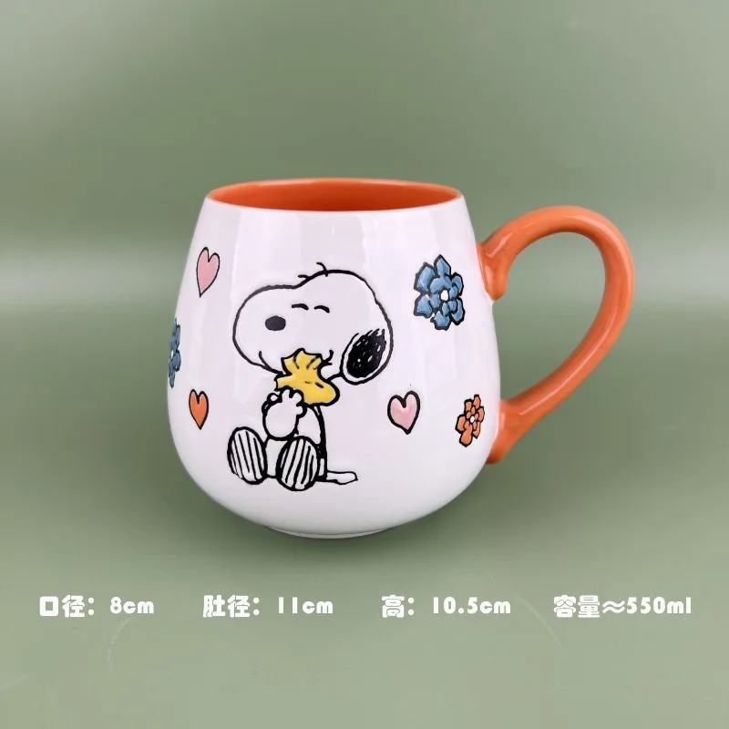 Snoopy animation peripheral cartoon kawaii stackable children's ceramic mug coffee milk cup creative surprise gift wholesale