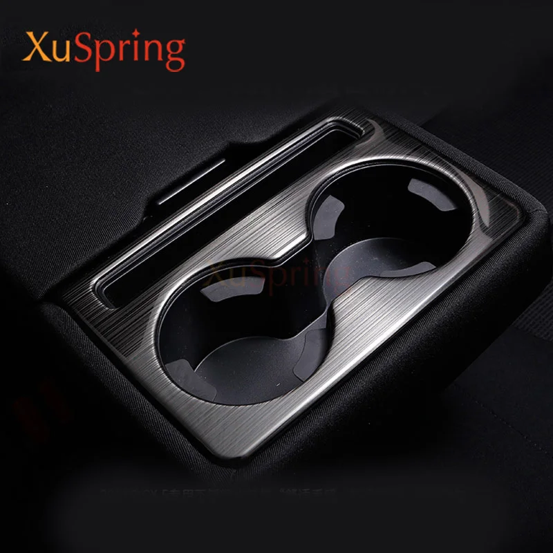 Car Chrome Rear Seat Drink Cup Holder For Mazda CX5 2017 2018 2019 2020 2021 KF Cover Sticker Bezel Surround Frame Accessories