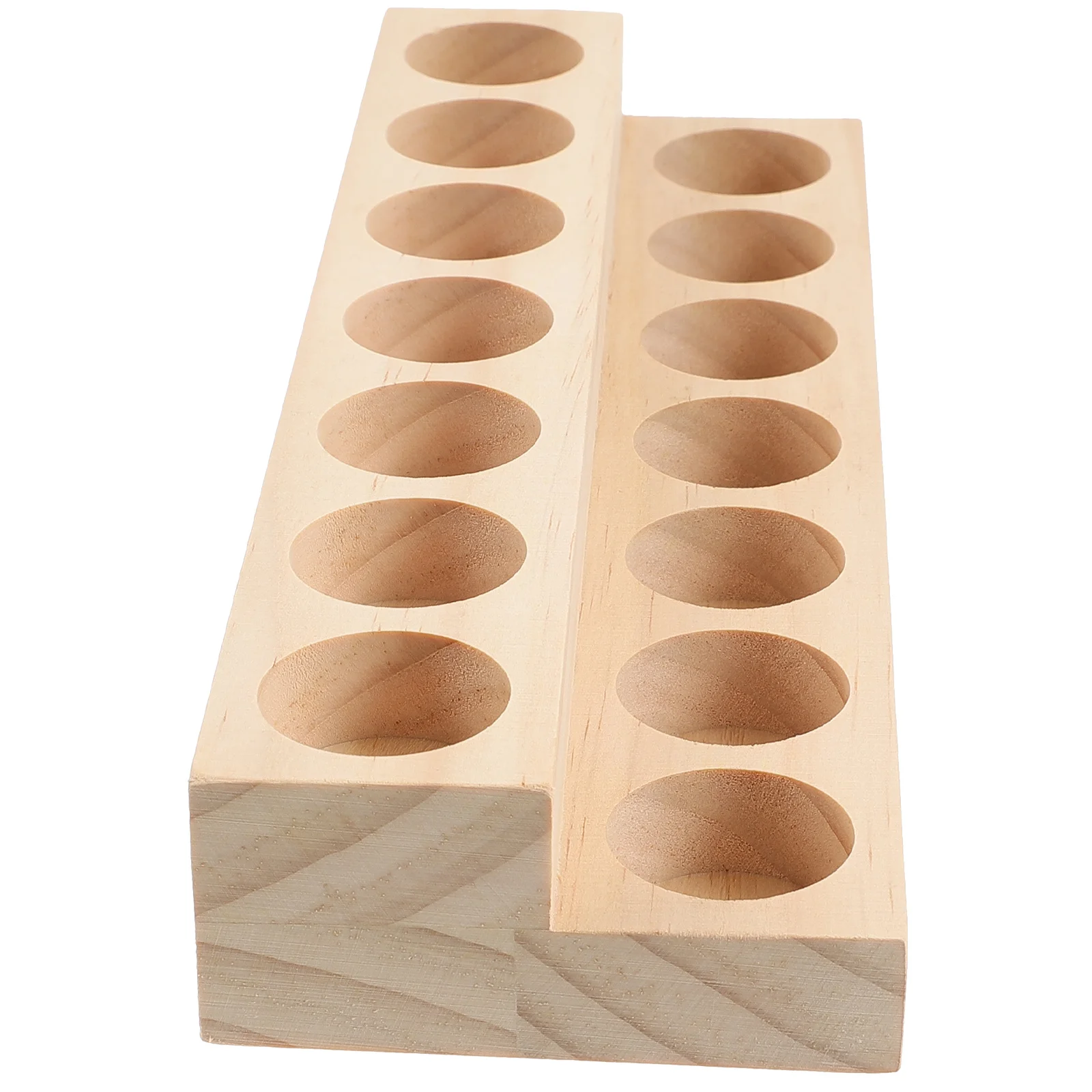 حامل خشبي للزيوت العطرية، حامل عرض منظم مكون من طبقتين، تصميم ثابت ومسطح من الأسفل، متين ومقاوم للضغط #2