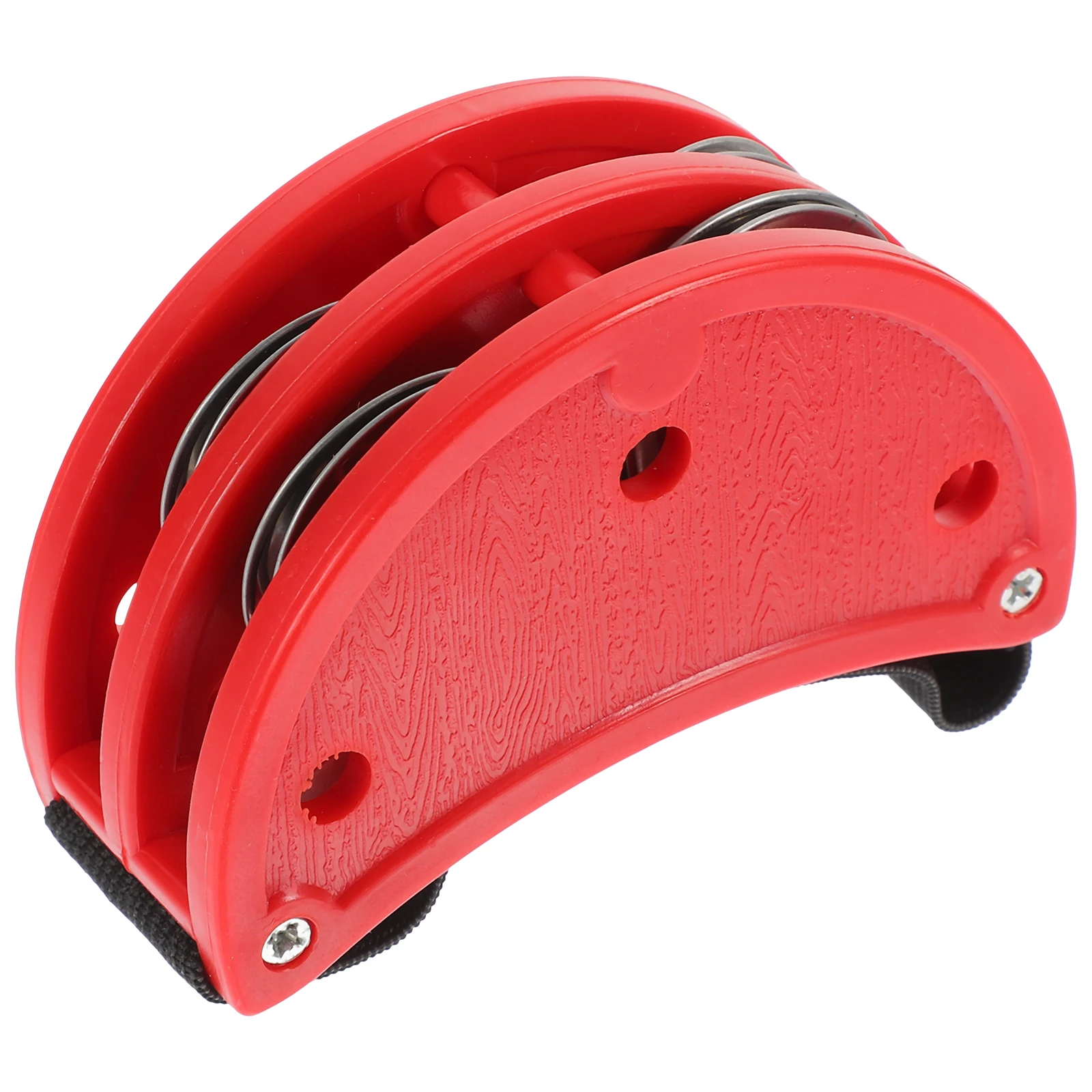 

Tambourine Double Row Metal Jingles Durable Lightweight Plastic Percussion Instrument Portable Stage Performance Drum
