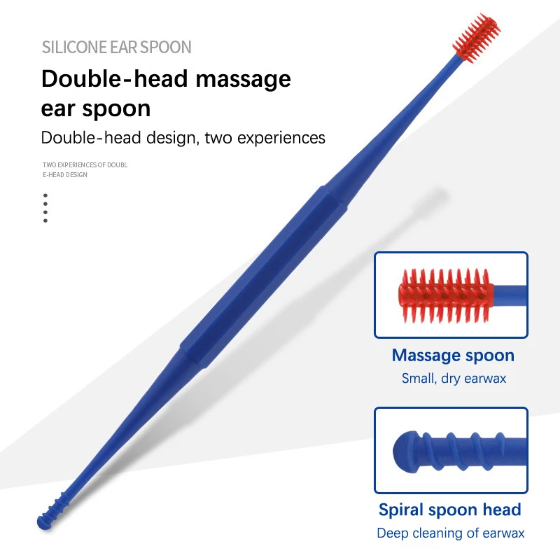 20/10pcs Soft Silicone Ear Scoop Double-ended Spiral Design Curette Remover Ear Cleaner Spoon Spiral Tool Earwax Removal Tool