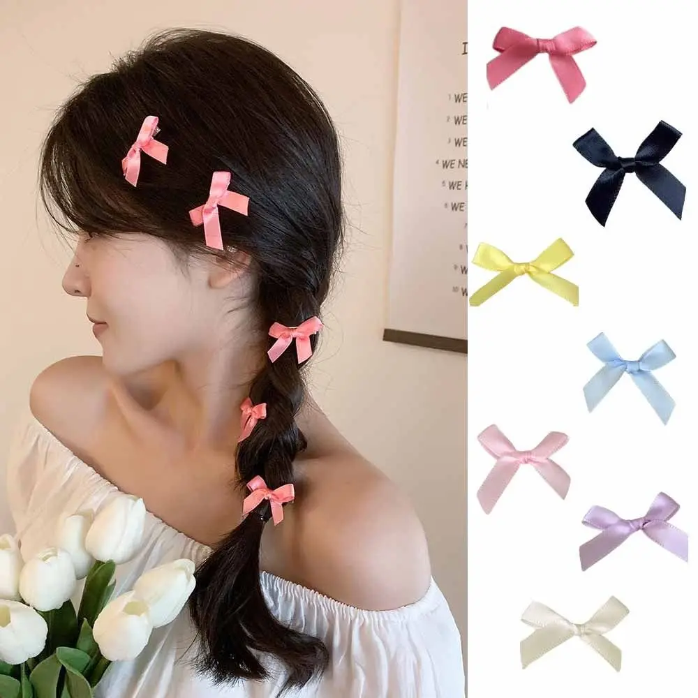 

1PC Sweet Bowknot Hair Clips Headdress Hair Accessories Ribbon Bow Hairpin Headwear Mini Multicolor Barrette Girls