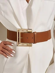 1p'c leather belt for women, paired with skirt, coat, ins style belt, simple and versatile outer belt, Christmas tie belt