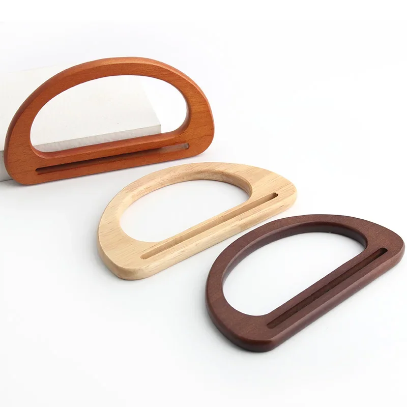 D Shape Wood Bag Handles DIY Replacement Handbag Tote Handle Shoulder Belt Handles Purse Bag Straps Wooden Handle Accessories