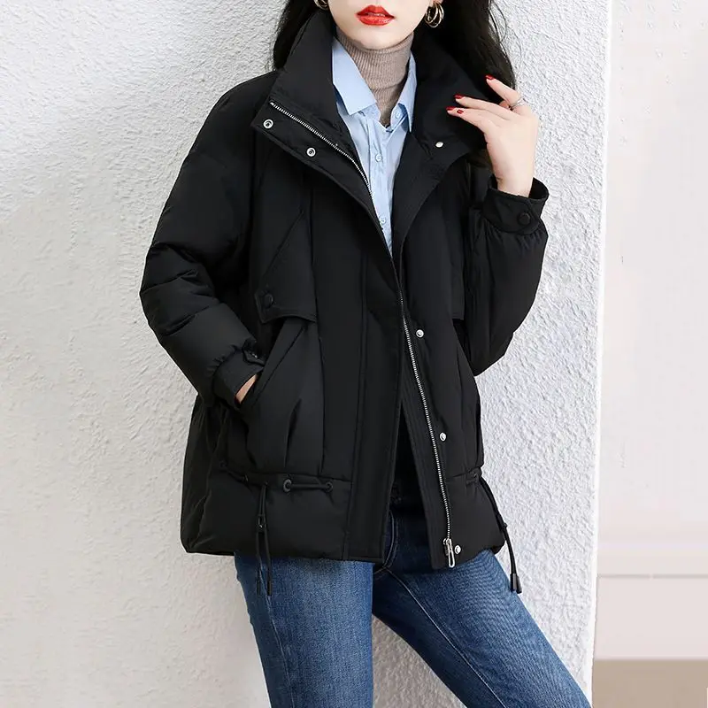 

Formal Down Cotton-Padded Jacket Women's Overcoat 2025 Autumn Winter New Fashion Loose Y2k Thick Warm Parker Coat Female Blouse