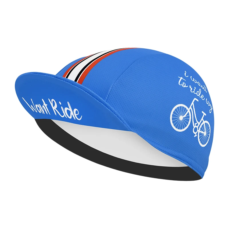 

New cycling cap, polyester sweat wicking, blue pop, unisex