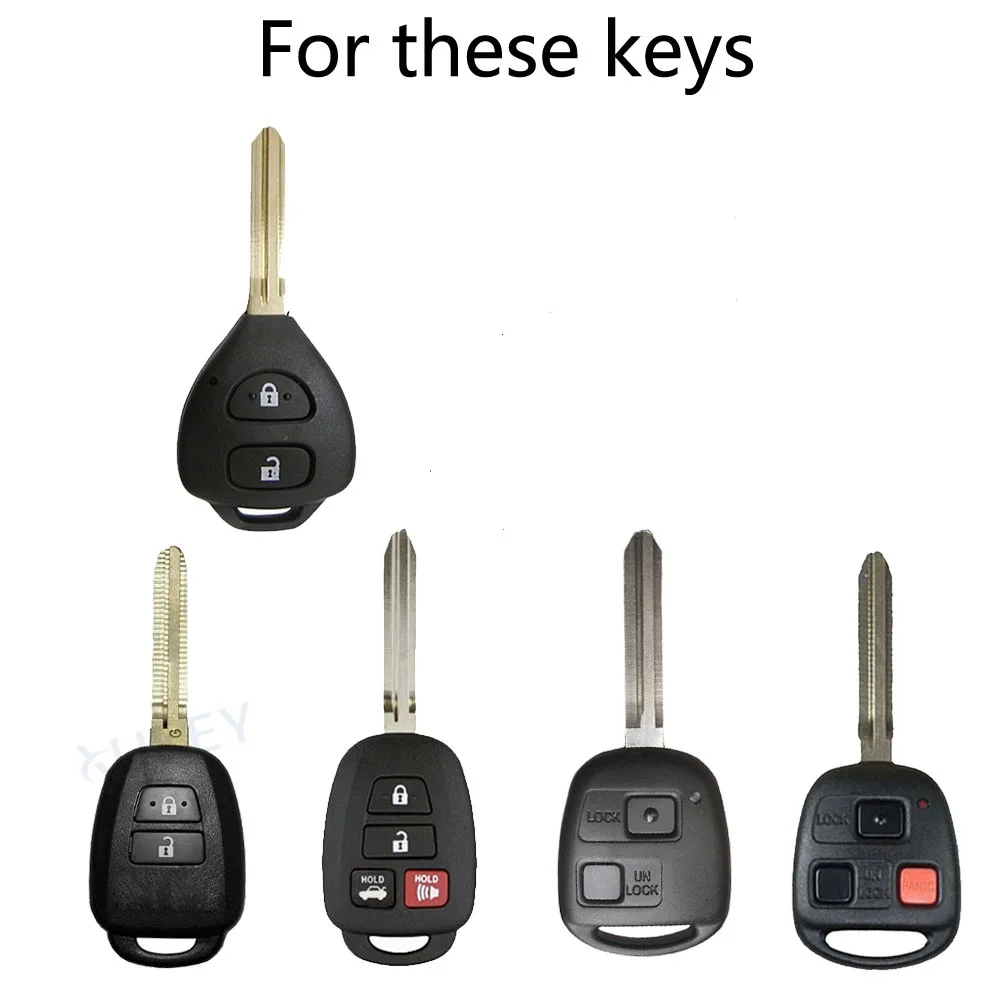 For Toyota Camry Corolla Prado Landcruiser RAV4 Yaris Auris Highlander 4-Runner Vios Remote Fob Cover Silicone Car Key Case