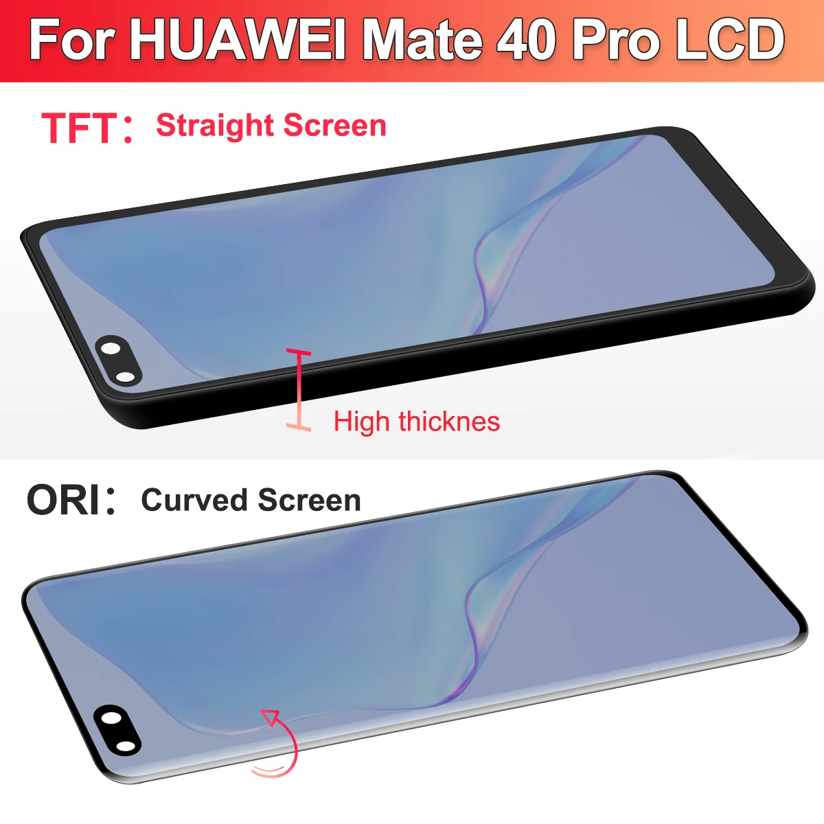 For Huawei Mate 40 Pro LCD Display Touch Screen For Huawei mate40 Pro NOH-NX9, NOH-AN00 Display With Frame 100% Tested