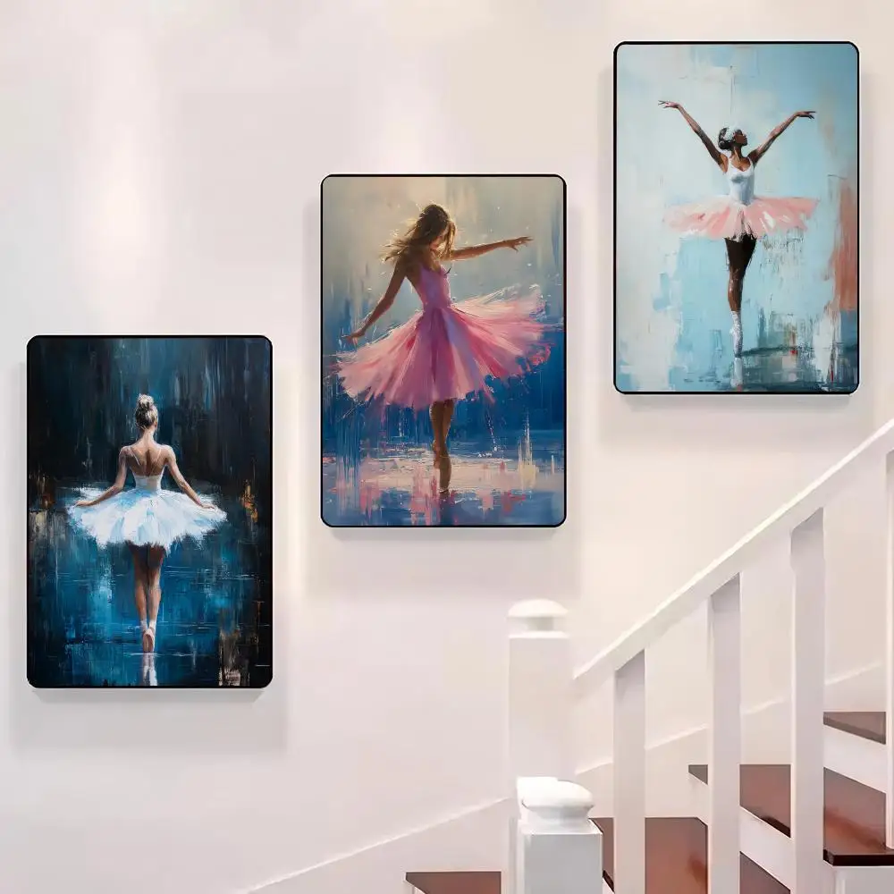 

Ballet Dancer Girl in Blue Poster Sticky Wall Waterproof Home Living Room Bedroom Bar Aesthetic Decoration Perfect Gift