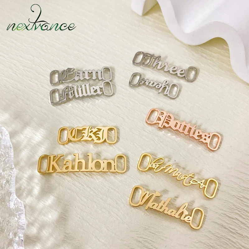 Nextvance Gold Color Custom Name Shoe Buckles Stainless Steel  Shoelace Buckle Shoe Decoration Charm Sneaker Accessories Jewelry