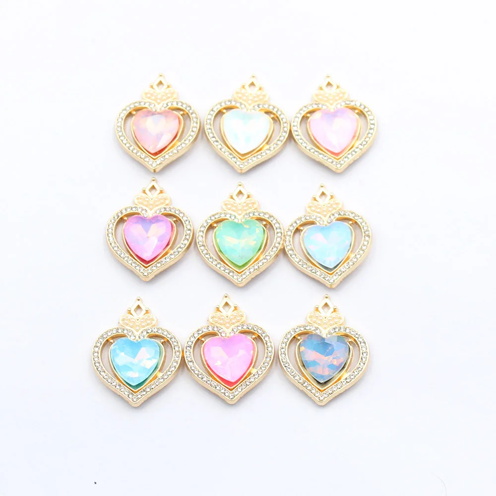 5PCSFactory Direct Sales New DIY Vintage Alloy Pendant Hollow Heart Handmade Alloy Jewelry Accessories